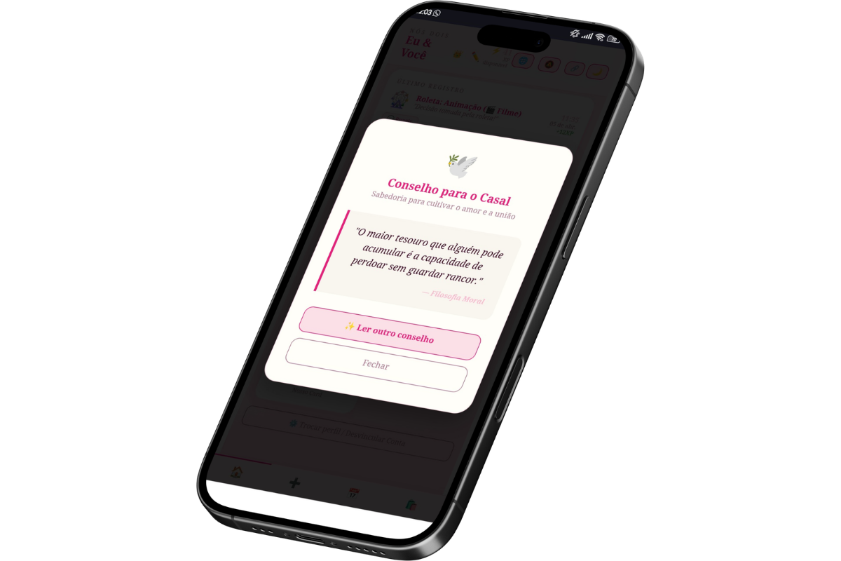 Conselheiro amoroso no App Nós Dois